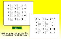 Điền dấu cộng hay trừ
