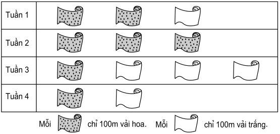 Biểu đồ số vải hoa và số vải trắng