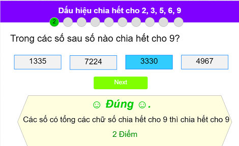 Dấu hiệu chia hết cho 2, 3, 5, 6, 9