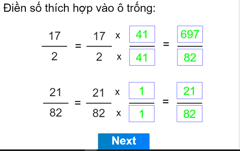 Quy đồng mẫu số các phân số