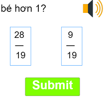So sánh hai phân số cùng mẫu số.