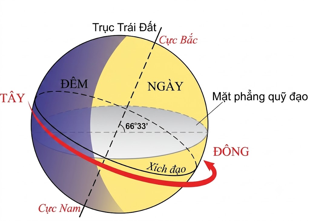 Chuyển động tự quay quanh trục của Trái Đất