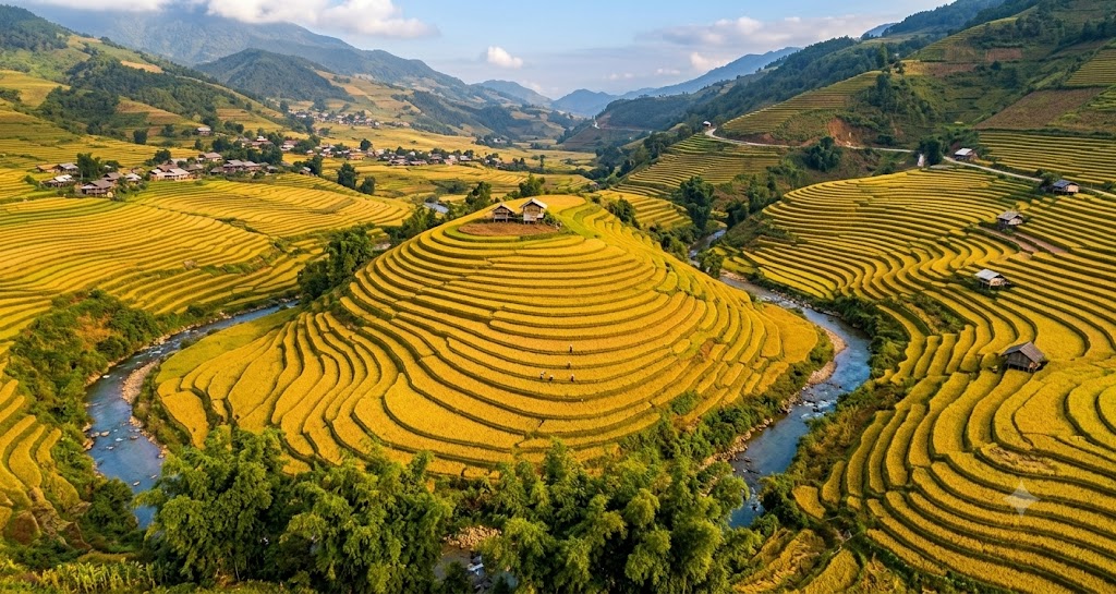 [Hình 2. Ruộng bậc thang ở Lào Cai, Việt Nam]