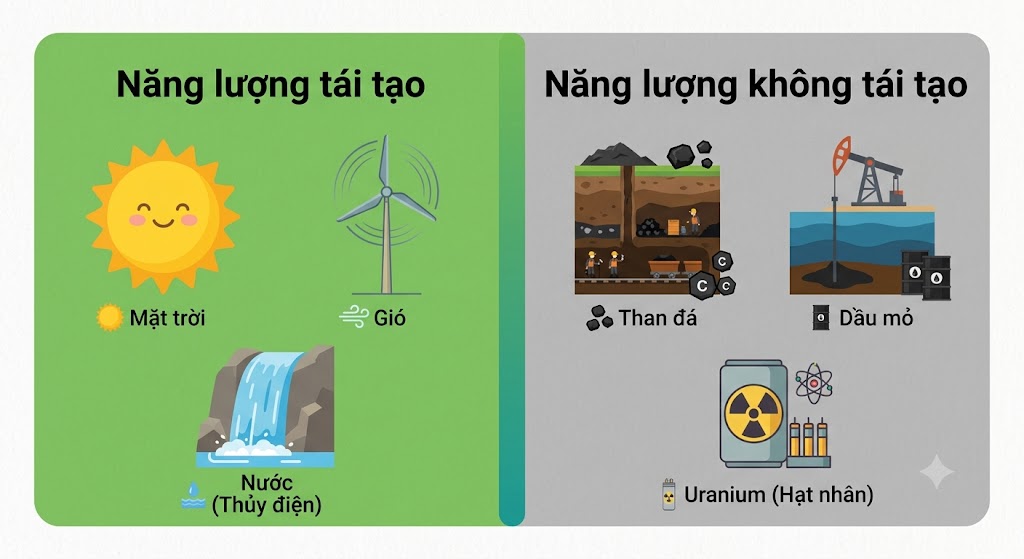 Nửa bên trái có nền xanh lá cây, tiêu đề