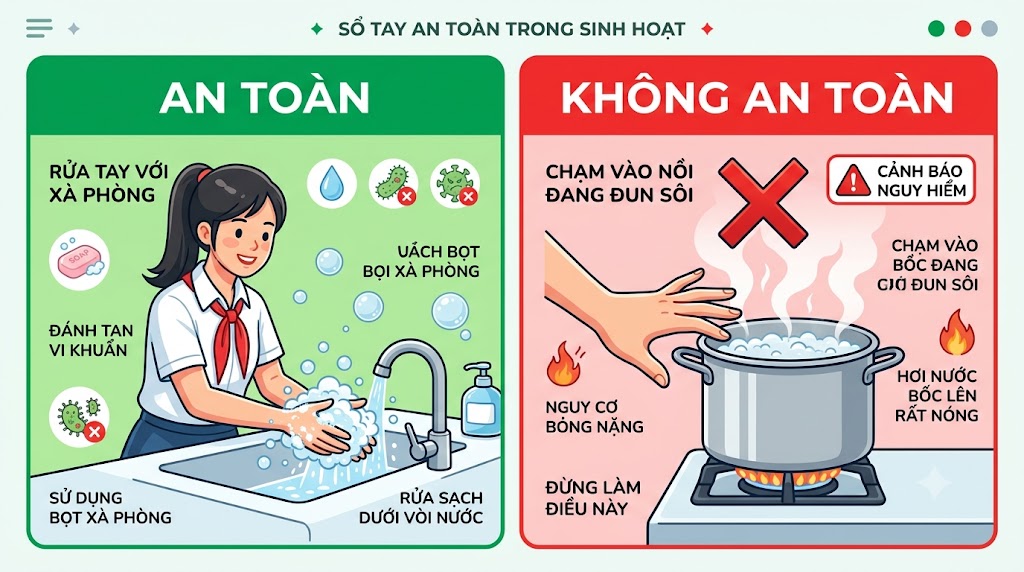 Hình: Sổ tay an toàn trong sinh hoạt