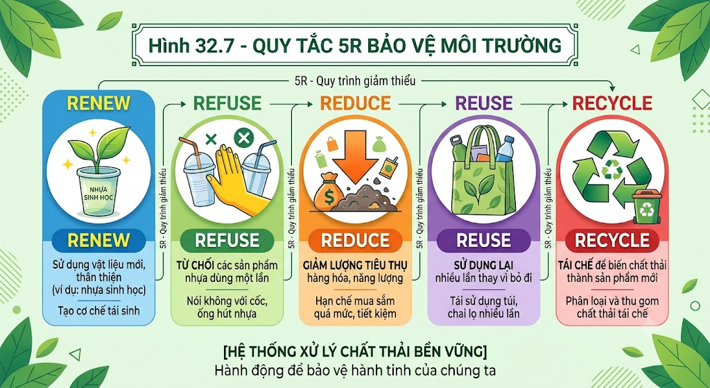 Hình 32.7 - Quy tắc 5R bảo vệ môi trường