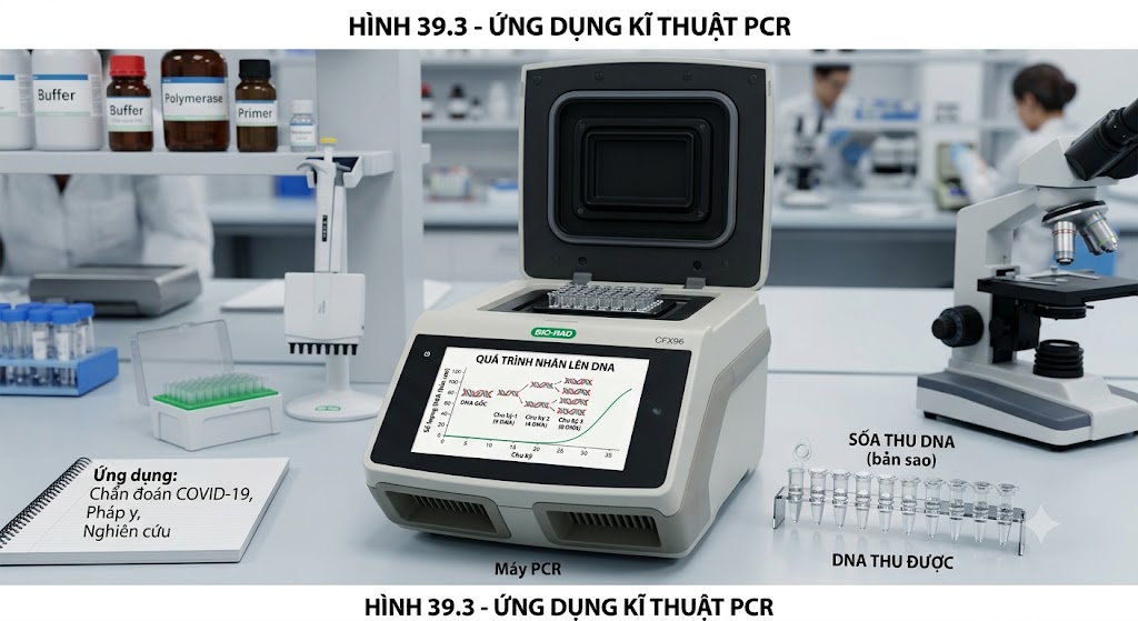 Hình 39.3 - Ứng dụng Kĩ thuật PCR